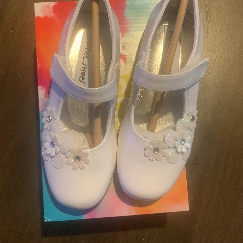 Rachel Shoes Lil Vanna toddlers GirlsMary Jane Shoes white patent F
